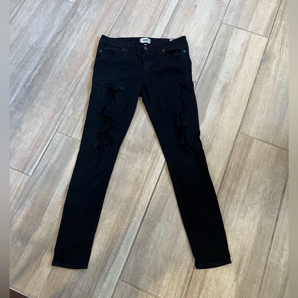 Black Paige jeans with rips (they came with the rips)